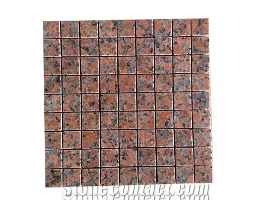 China Red Granite Mosaic,Polished Red Stone Mosaic,Polished Natural Stone Mosaic,Tumble Mosaic&Wall Mosaic,Mosaic Pattern&Floor Mosaic,Cube Stone Mosaic,Interior Mosaic Tiles,Mosaic Panels,Brick Mosai
