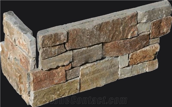 China Rustic Cultured Stone Corner,Natural Ledge Stone,Stone Wall Decor,Stacked Stone Veneer,Exposed Wall Stone Corner,Cheap Price&Good Quality Cultural Slate Stone Corner,Yellow&Rusty Cover Stone