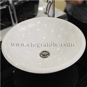 China White Marble Sinks & Basins, Pure White Stone Wash Basins & Sinks, Bathroom Wash Basins & Sinks, Kichen Sinks, Vessel Sinks, Oval Basins