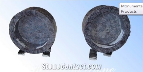 Etching Shanxi Black Granite Monument Accessories , Black Granite Graveyard Products