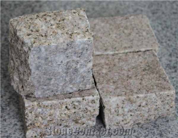 G682 Granite Cubestone,Cheap Rustic Granite Cobblestone, Garden Cube Stone,Yellow Paving Stone,Granite Floor Pavers,Walkway Pavers,Cobble Stone,Exterior Cube Stone,Floor Covering,