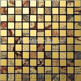 Golden Mosaic Tiles&Wall Mosaic Panles,Floor Mosaic Cladding,Glass Mosaic,Chinese Cheap Flooring Mosaic Tiles,Red Brick Mosaic,Hot Sale Walling Mosaic Tiles Home Decoration Pattern Mosaic