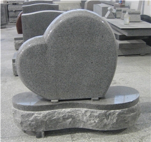 Grey Heart Tomstone&Monuments,Angel and Heart Tombstone, Sculptured Tombstone,Polished Grey Monument&Tombstone,Grey Stone Monument,China Granite Stone Tombstone,China Grey Granite Monument & Tombstone