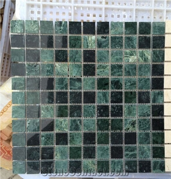 Indian Green Marble Mosaic,China Marble Mosaic,Natural Stone Mosaic,Polished Mosaic,Tumbled Mosaic,Split Face Mosaic,Wall Mosaic&Floor Mosaic,Mosaic Pattern,Meshed Mosaic, Net Mosaic