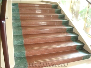 Marble Stone Stairs&Steps.,White&Brown Marble Stair Deck&Riser,Beige Stone Stair Steps,Stone Staircase&Treads,