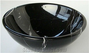 Nero Marquina Marble Vessel Sinks, China Marquina Black Marble Sinks & Basins, Black Stone Sinks & Basins