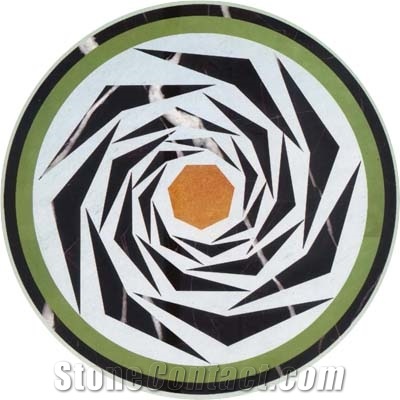 Round Flooring Pattern, Square Waterjet Medallion, Waterjet Medallions,Marble Medallion, Art Marble Flooring,Multicolor Mesh Mounted ,Indoor Decoration,China Home Decor Medallion