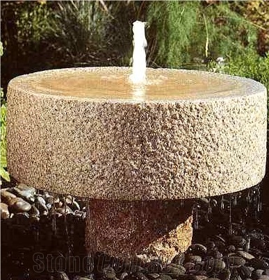 Rusty Granite Stone Fountains,China Yellow Granite Stone Fountains,Rustic Stone Water Fountains,Garden Fountains,Exterior Fountains,Natural Stone Water Features