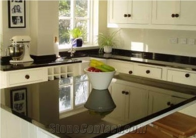 Shanxi Black Granite Kitchen Countertops, China Black Stone Kitchen Countertops, Shanxi Black Kitchen Bar Tops