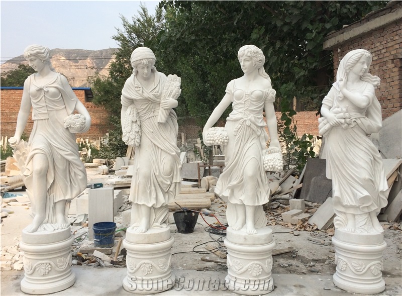 White Marble Stone Religion Virgin Mary Sculpture, Hand Carved Mary Garden Statue,Garden Decoration,Wholesaler-Xiamen Songjia