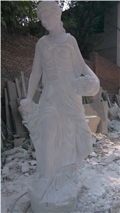 White Marble Stone Religion Virgin Mary Sculpture, Hand Carved Mary Garden Statue,Garden Decoration,Wholesaler-Xiamen Songjia