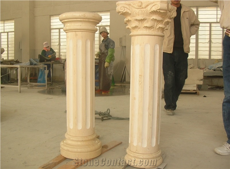 Yellow Marble Columns,Roman Columns,Chinese Natural Stone Columns,Sculptured Stone Columns,Indoor&Outdoor Columns,,Building Stone Columns,China Factory Columns,
