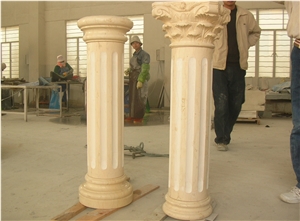 Yellow Marble Columns,Roman Columns,Chinese Natural Stone Columns,Sculptured Stone Columns,Indoor&Outdoor Columns,,Building Stone Columns,China Factory Columns,