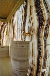 Exclusive Hammam Realized with Onyx Fantastico Rose and Palissandro Classico Marble