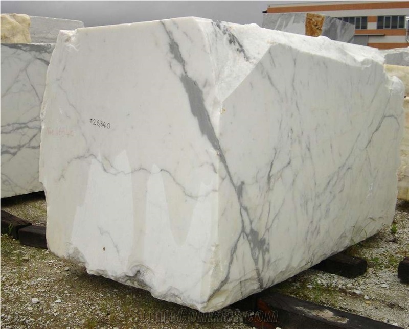 Bianco Statuario Extra Marble Blocks, White Marble Blocks Italy