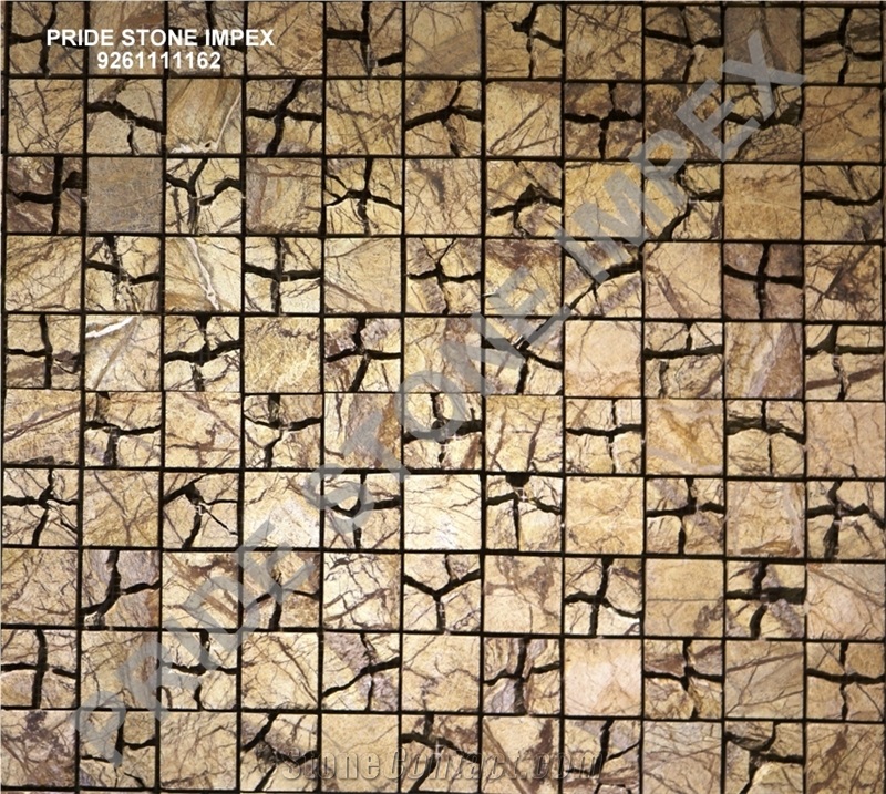 Natural Stone Tiles, Beige Sandstone Wall Mosaic, Polished Mosaic