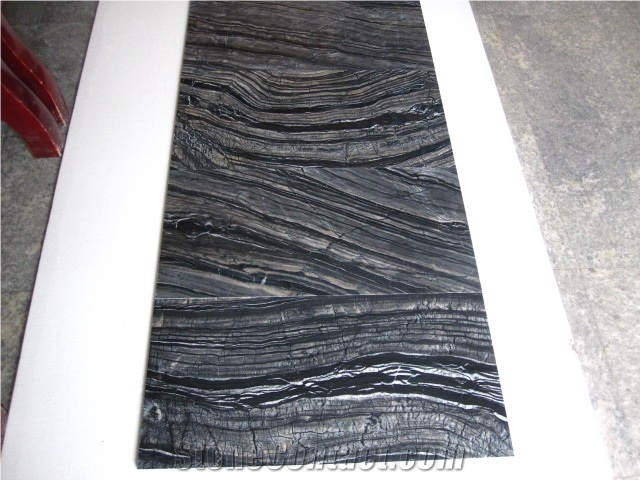 Black Lines Marble Tile, Ancient Woodgrain Tiles, Cafe Argento Marble Tile