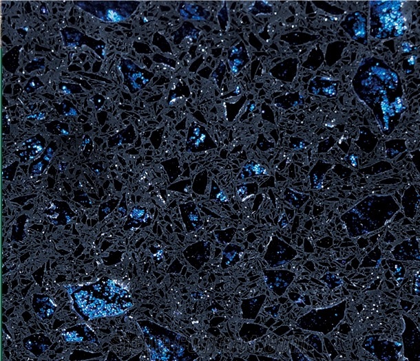 Crystal Shining Blue Quartz Slabs/ Quartz Stone