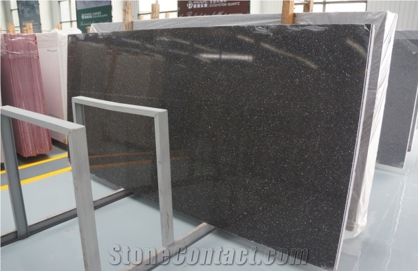 Crystal Shinning Dark Grey Quartz Stone Slabs & Tiles ,China Engineered Stone, Artificial Stone , Superior Quality Solid Surface Quartz Stone ,Caesarstone Quartz
