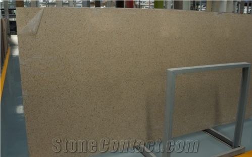 Starfish Beige Quartz Stone Slabs, Solid Surfaces Polished Quartz Stone, Engineered Stone from China