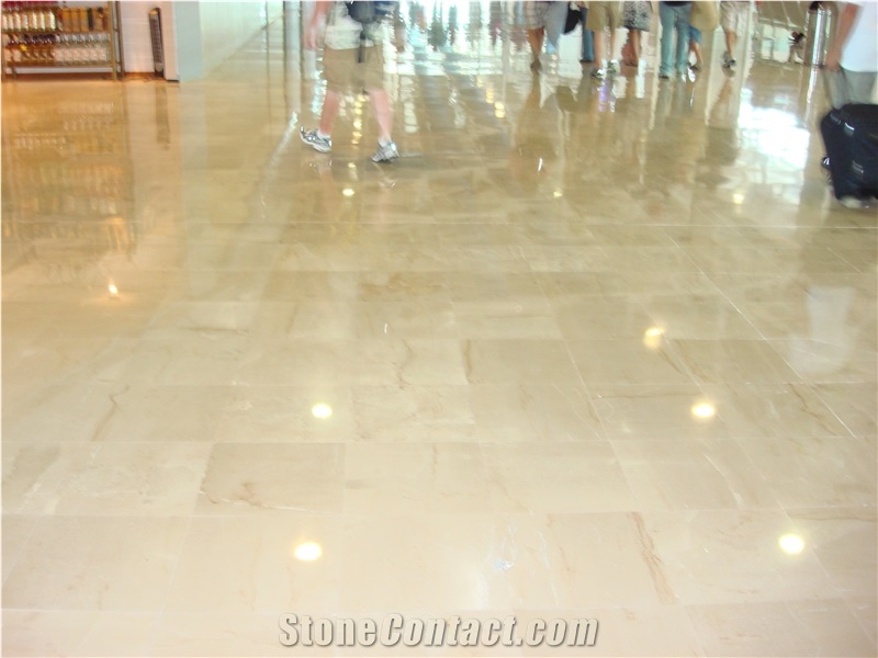 Beige Laa Marble Tiles Slabs, How To Polish Marble Floor Tiles