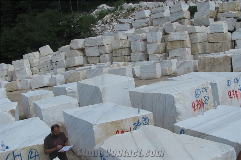 Volakas Flower Marble Blocks, White Marble Blocks Greece