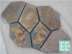 Hebei Rust Slate Random Flagstone Paving Stone