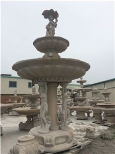 G682 Yellow Granite Fountain with Sculpture