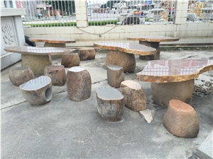 Natural Granite Stone Table & Chairs for Garden