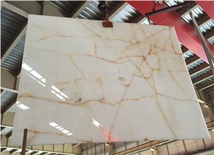 Hot Sale Golden Silk White Onyx for Home Decoration