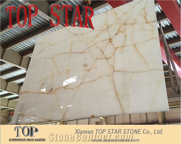 Hot Sale Golden Silk White Onyx for Home Decoration