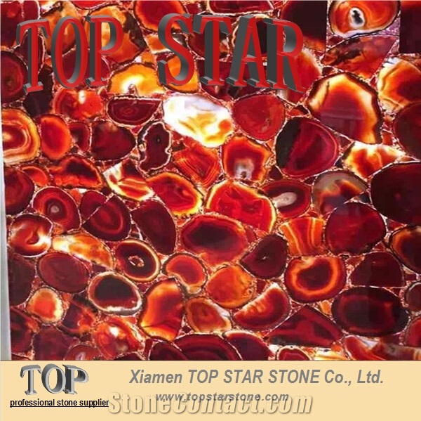 Luxury Stone Red Agate Stone Translucent Gemstone Semiprecious Stone
