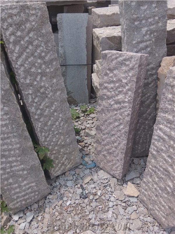 Rough Red Granite Palisades Stone,Fence Stone,
