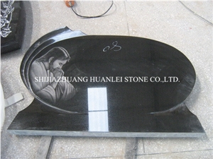 Hebei Absolute Black Granite Tombstone,Shanxi China Black Granite Monument,Gravestone,Headstone,Cemetery Tombstone,Memorial