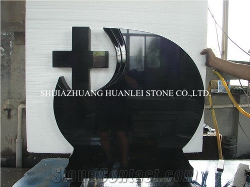 Shanxi Absolute Black Granite Tombstone, Hebei Black Granite Monument,Cross Tombstone,Gravestone,Headstone,Cemetery Tombstone