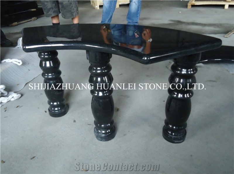 Shanxi Black Granite Exterior Bench, China Black Granite Bench/Garden Bench/Park Tables/Outdoor Chairs