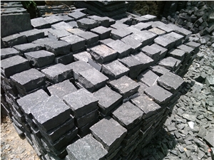 Black Cobbles, Lime Black Limestone Cube Stone & Pavers