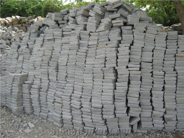 Kandla Grey Cobbles, Kandla Grey Sandstone Cube Stone & Pavers