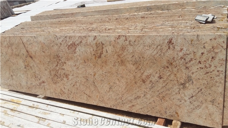 Shivakashi Gold Granite Slabs, Yellow Polished Granite Floor Tiles, Flooring
