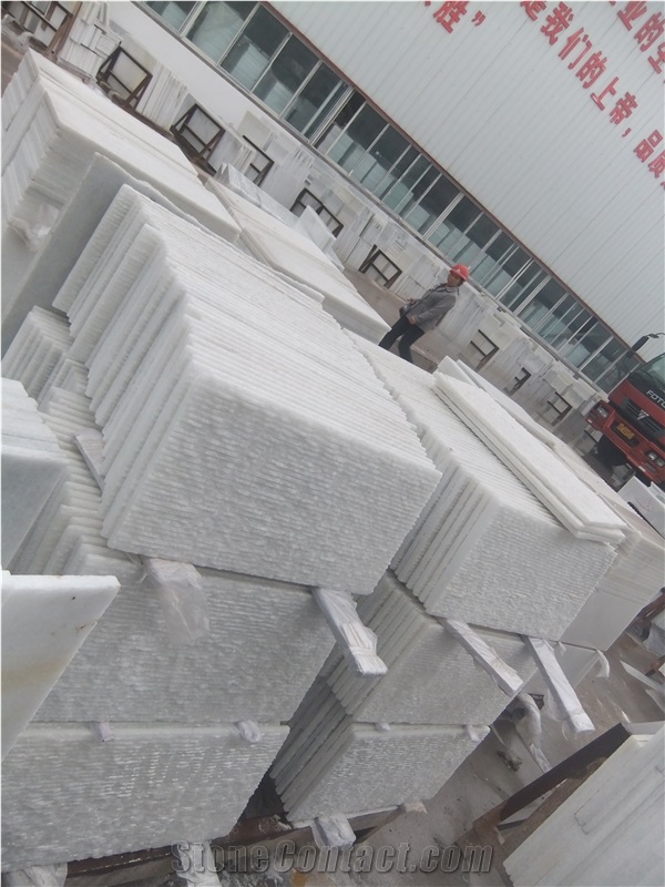 Sichuan Chiselled Crystal White Marble Slabs & Tiles, China White Marble