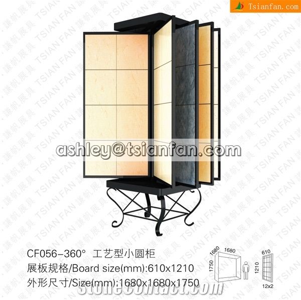 Book Page Rotating Hollow Base Display Rack Stand for Ceramic Tiles-Granite-Marble Cf056