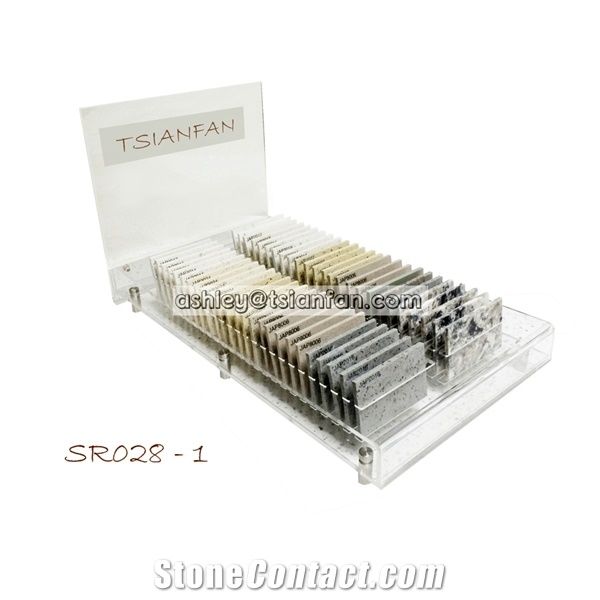 Custom Acrylic Counter Top Display Rack Stand for Quartz-Marble-Granite-Stone Samples Sr028-1