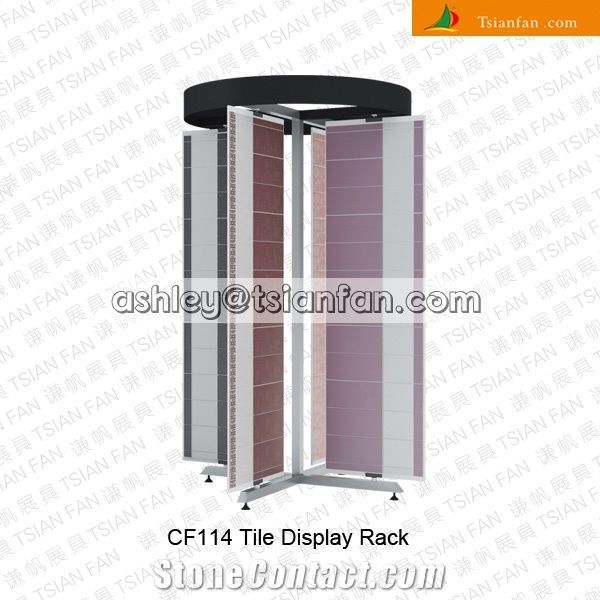Cylindrical Shape Rotating Sample Panels for Ceramic Tiles-Marble-Granite Display Rack Stand Cf114