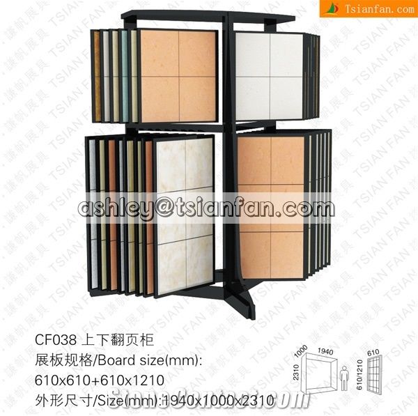 Double Rows Flip Panels Angle Ceramic Tiles-Granite-Marble Display Rack Stand -Cf038