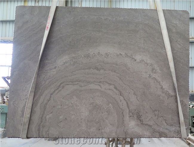 Chinese Wooden Grey Marble Cross Cut Slabs in Stock
