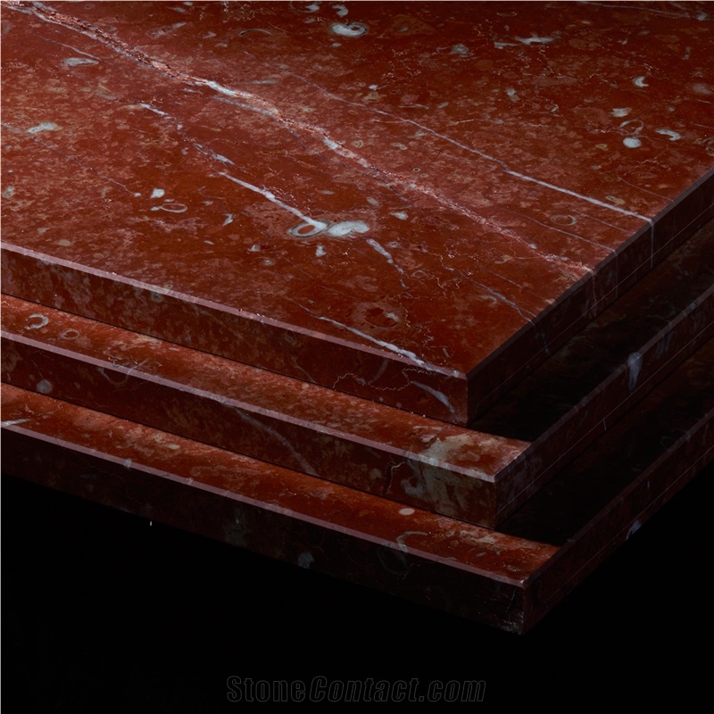Cait Goggle Fossil Marble Tiles & Slabs, Red Polished Marble Floor Tiles, Wall Tiles