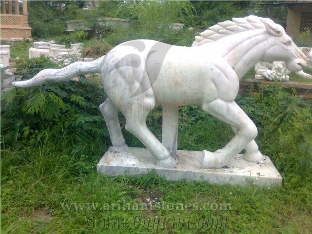 White Marble Horse Statues, Sculpture India