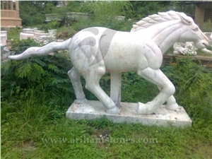 White Marble Horse Statues, Sculpture India