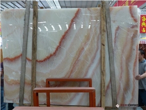 China Red Dragon Onyx Slab, Bookmatch,Feature Wall