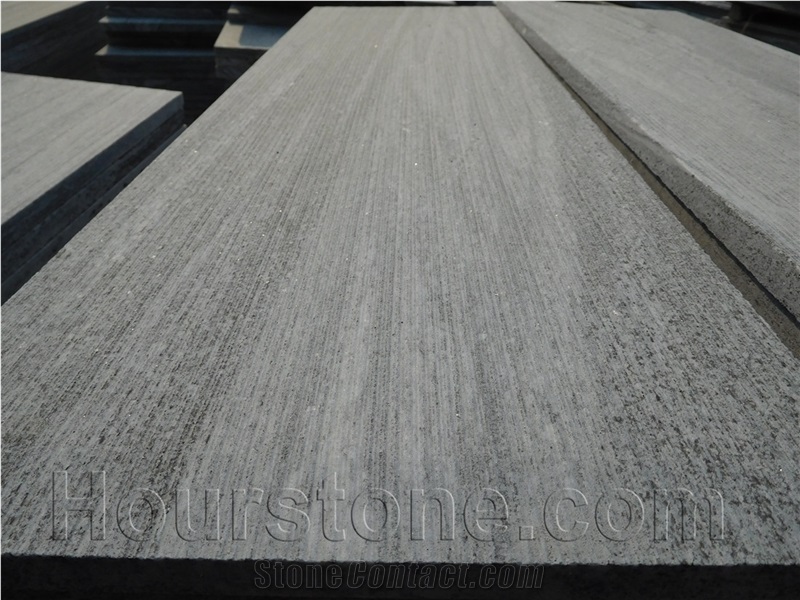 China Shandong G302 Granite Slabs&Tiles,Nero Santiago,China Grey Granite,Chiselled,Grooved,Flamed+Brushed Finishing,For Floor and Wall Covering